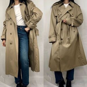 Vintage Hill and Archer Trenchcoat Tan long double breasted 44R